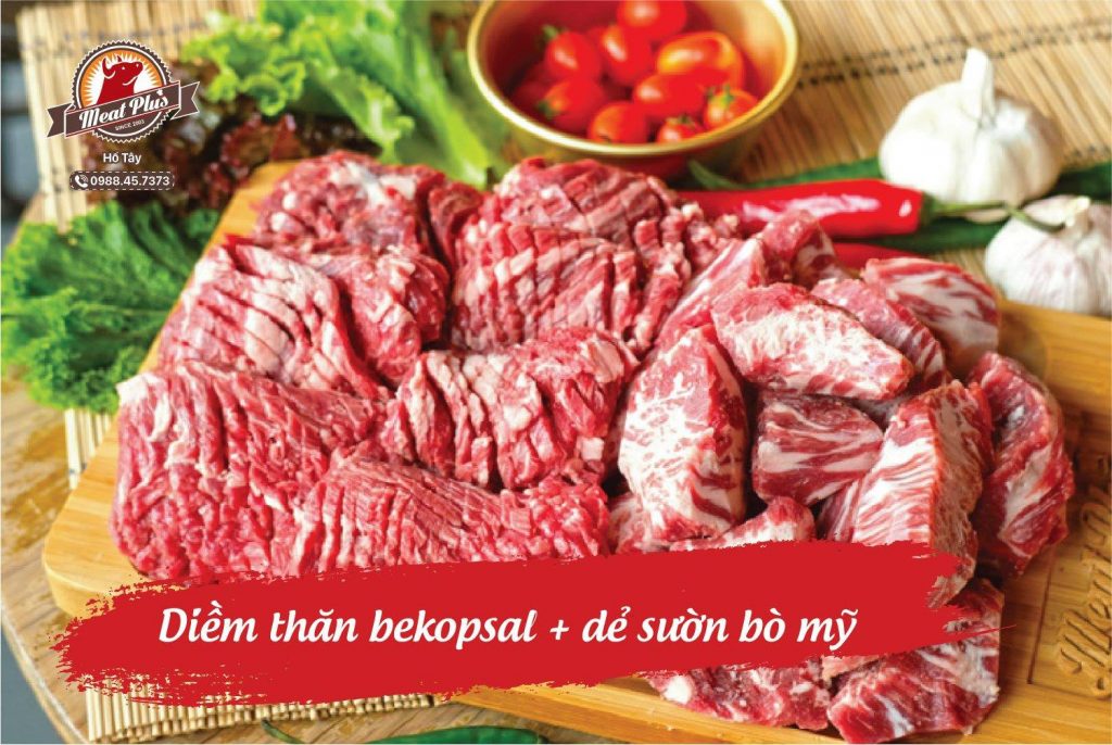Set thịt BBQ diền thăn Bekopsal và dẻ sườn bò Mỹ trong menu Meat Plus